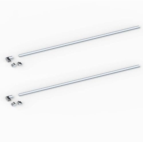 2 Stück 95cm Ersatz Aluminium Schwallschutzleiste Dusche für die untere Duschdichtung Duschwand, Ersatzdichtung Wasserabweiser Badewanne Duschkabine Schwallschutz, Chrom-Optik Silber