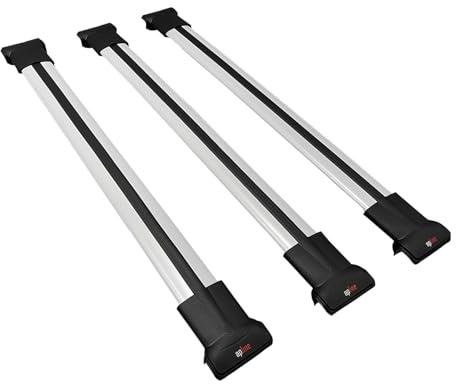 Apline Compatible with Dacia Duster 2018-2024 Cross Bar FLY Model Roof Racks Car Top Luggage Carrier Rails 3 BARS GREY