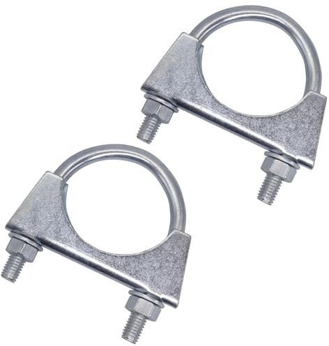 SKIR'CO (2 piezas) Abrazaderas para tubos de 48 mm de diámetro, abrazaderas con perno en U, soportes para tubos galvanizados