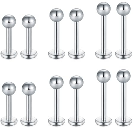 Zolure 16 g kirurgiskt stål labret piercing monroe läpppiercing tragus helix öronpiercing smycken 6 mm 8 mm 10 mm