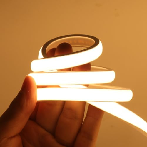 HEGEHE 230V COB LED Streifen, 288LEDs/m Superhell Hohe Dichte IP65 Wasserdicht Flex COB LED Leiste Lichtband Strip für DIY Innen-und Außenbeleuchtung Projekte (Warmweiß, 3M)