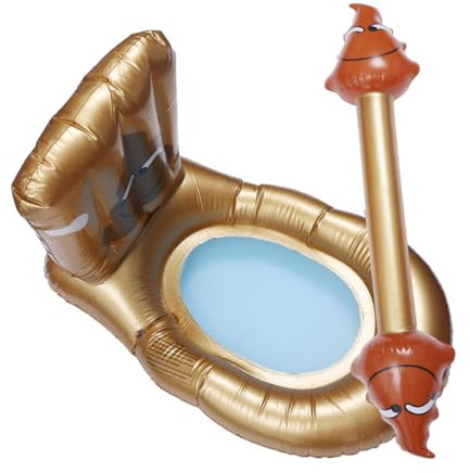ibasenice Aufblasbarer Schwimmring aus PVC für Erwachsene Kreatives Poolspielzeug mit Griff Luftdichter Toiletten Schwimmring Geeignet für Sommer Urlaub und Poolparty