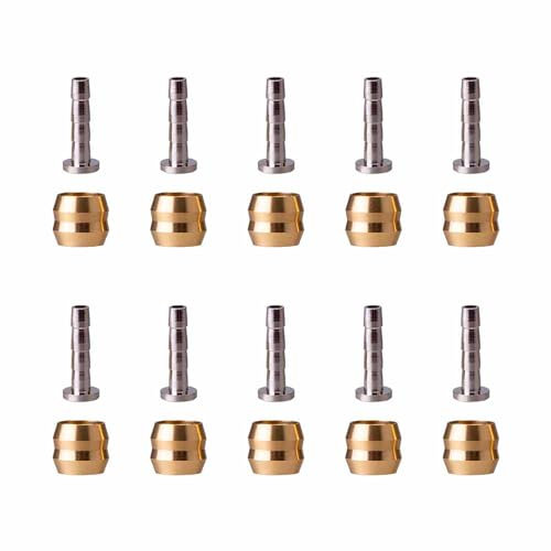 Hose Olive Insert,Connettore e Inserto Verde Oliva,Tubo Flessibile Freno a Disco Bici,Set di Ricambio,per tubo freno idraulico SM-BH90,10 Set.