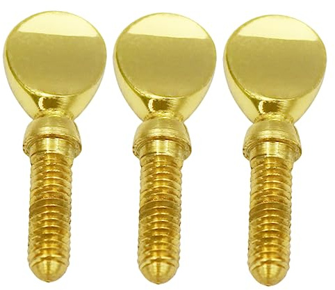 Mikinona Goldene Metall Saxophon Halsschrauben mit Feiner Verarbeitung 3 Stück und Hoher Effizienz Werkzeug zur Instrumentenreparatur für Altsaxophon und Kleiner Saxophon