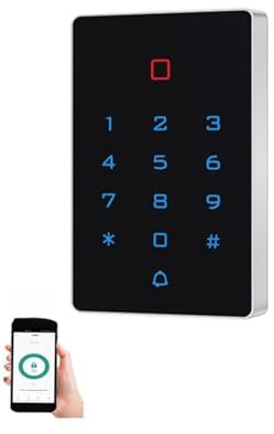 MEIVIYA Apricancello Elettrico retroilluminazione Touch Card Controllo accessi Tastiera Serratura apriporta Impermeabile Password di Apertura remota(with 10 Tags)