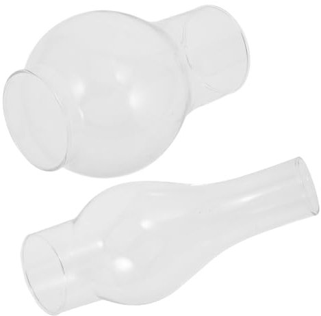 JEWEDECO 2stücke Glasrohr Für Öl Lampe Klarer Lampenschirm Für Petroleumlampe Kleine Abdeckung Für Öllampe Ersatz-glaskamin Für Öllampe Winddicht Öl Lampe Schatten