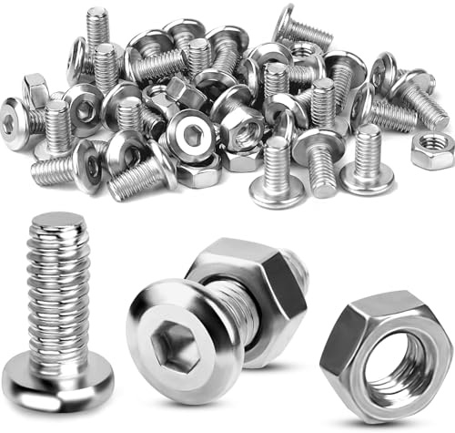 TXXATX M5x16 mm Schrauben Innensechskantschrauben und Muttern Set 60 Sätze Linsenkopfschrauben M5 Schrauben mit Muttern Flachkopfschrauben Vollgewinde Edelstahlschrauben für Möbelreparatur DIY