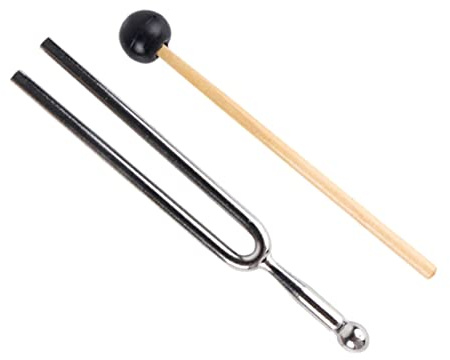 ibasenice Stimmgabel aus Edelstahl A 440 Hz zur Stimmung von Violine und Bratsche Feststehender Ton für Zuhause und Unterwegs Langlebiges Material Zufällige Farbe