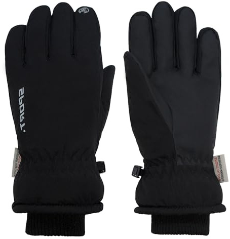 Long Keeper Winter Gloves for Women Men Thermal Warm Ski Gloves -20℉Windproof Waterproof Anti Slip Touchscreen Snowboard Sports Snow Glove for Cold Weather (Black, Hand Circumference: 7.9-9inch)