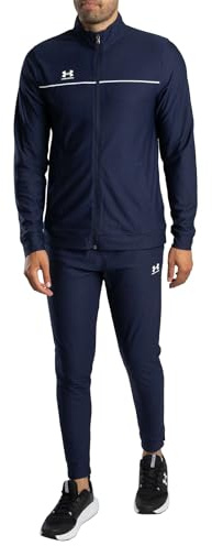 Under Armour Challenger Träningsoverall för män med snabbtorkande material och ankelblixtlås, bekväma och tuffa gymkläder för sport och träning, midnatt marinblå/vit, XL