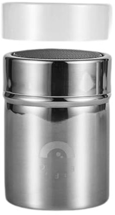 MagiDeal Stainless Steel Flour Sifter with Lid Fine Mesh Dredger Easy Carrying Sturdy Sugar Shaker Chocolate Shaker for Picnic Party, Argent