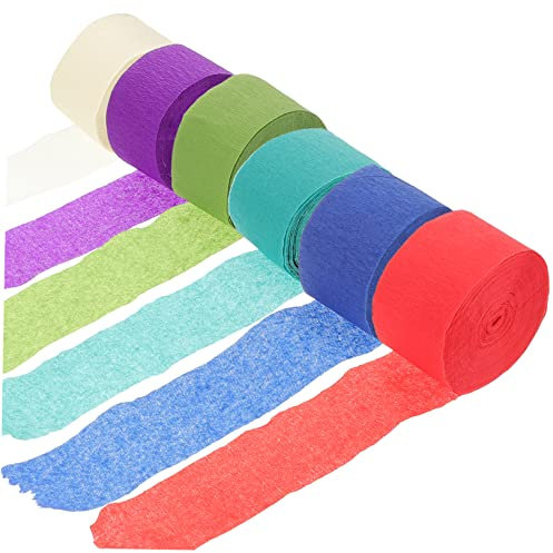 CHILDWEET 7rollen Krepppapier Streamer Bunten Farben Dekoration Für Partys Hochzeiten Und Geburtstagsfeiern Vielseitig Einsetzbar Und Einfach Zu Handhaben Für Kreative Bastelprojekte Und
