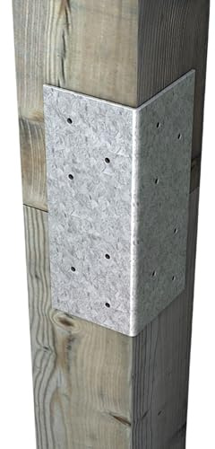 [FIXINGS DIRECT] Galvanised Universal Post Extender Brackets | Extender for Timber Fence Post | Extend Timber Posts & Garden Fence | Works with Any Size Posts | (4X Brackets (Up to 200mm Posts))
