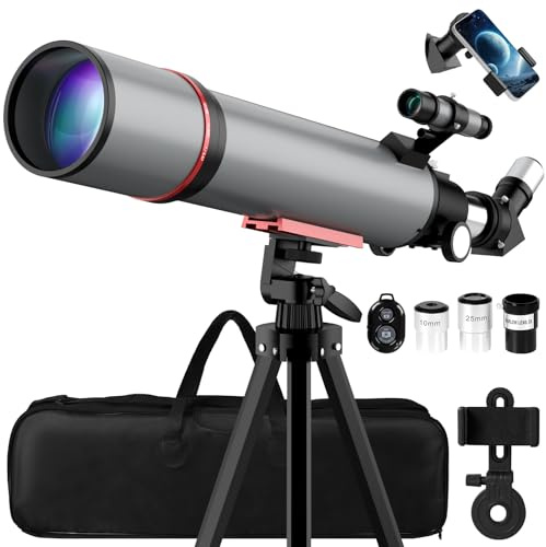 Aurosports Astronomisches Teleskop für Erwachsene – 90 mm Öffnung 600 mm Refraktor Teleskop ideal für Einsteiger tragbar, perfekt für unterwegs Reisen und Sternenbeobachtung