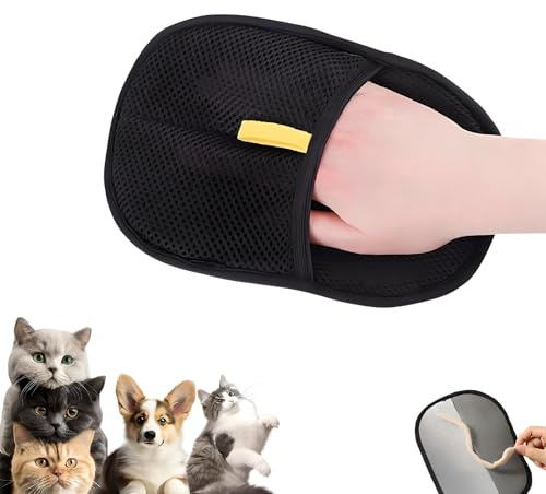 CYTBEK Pet Hair Remover Glove, Reusable Double-Sided Hair Removal Mitt for Cats & Dogs, Washable Lint Brush for Furniture, Clothes, Carpet, Car Seats – Includes Pet Comb