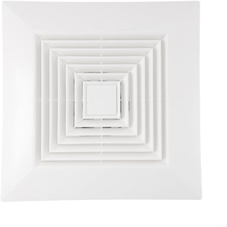 ZAMETTER Ventiladores de techo integrados de 20 x 20 cm, ventilador de escape de baño y cocina, ventilador de ventilación de perfil bajo, potente extractor silencioso montado en la pared para cocina y