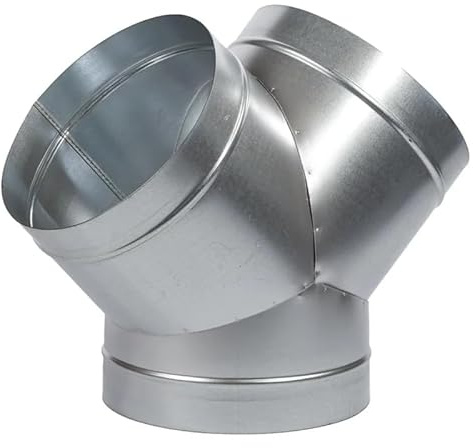 Easy Act Y-Stück Ø 80 100 125 150 160 200 250 315 mm | Hosenstück, Wickelfalzrohr, Verbinder, Lüftung, 3-Wege Verteiler, Abzweigstück, Lüftungsrohr, Luftverteilung, Abluft, Flexschlauch (100 mm)