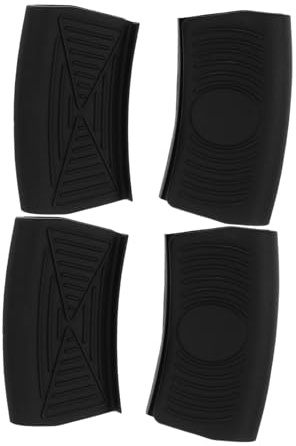 Amosfun 2 Coprimanici Silicone Antiscivolo per Manici Isolamento Termico per Sicura Cucina Nero