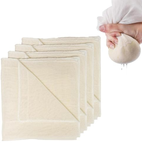4 PCS 50 * 50 Cm Cheese Cloths for Straining,Fine Reusable Strainer, Muslin Clothes Weave Fabric Filter for Straining, Cooking, Baking,Cheese Cloths for Straining,Square Cheesecloth for Coffee,Tofu