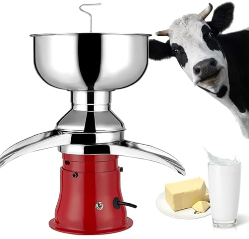 MJMLUCK Separatore centrifugo per Panna da Latte da 50 l/h, separatore Elettrico per Panna di Grande capacità, separatore di Burro Multifunzionale in Acciaio Inossidabile, separatore di Panna da la