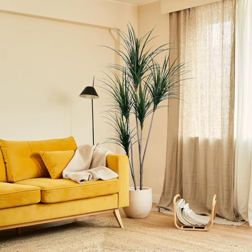 BLAINE | Yucca Artificielle 200cm | Plantes Artificielles Décoratives | Grande Plante Artificielle | Plantes Artificielles pour Intérieur/Extérieur | Plante Artificielle Réaliste Décorative