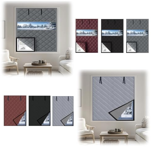 Cortinas Aislante Termico Autoadhesivo, 70x100cm 90x160cm 80x155cm Aislante Termico Ventanas, Película Aislante para Ventana Algodón para Salon Balcón(Width 75cm)