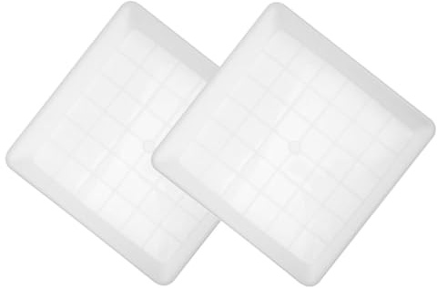 NUOBESTY Lot 2 Soucoupes Carrées pour Pot de Fleur, Plateau Drainage Épais en Plastique 35 cm, Base pour Plantes Succulentes et Bonsai, Résistant aux Intempéries pour Usage Intérieur et Extérieur