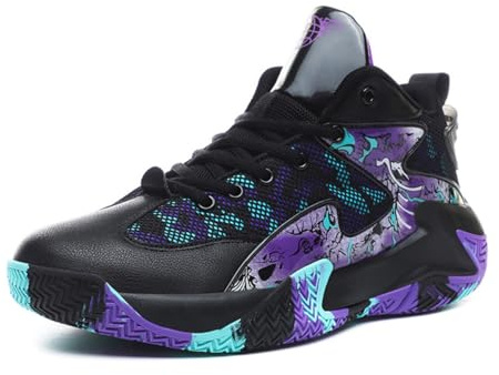 Hixingo Homme Chaussure de Basketball Jeunes Sneakers Baskets Mid-Top Maille Baskets de Basket-Bal Garçon Chaussures de Sport, Adulte Unisexe Légères et Respirantes pour Femme