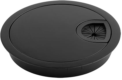 cyclingcolors Pasacables metálico negro redondo de 80 mm para muebles y mesas de oficina