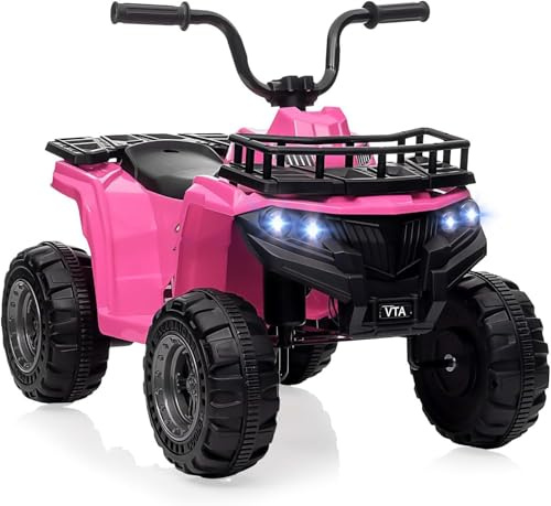 Garvee Quad Electrique Enfant 12 V, Voiture ÉLectrique pour Enfant ATV, Voiture éLectrique 2 Vitesses, Voiture Electrique pour Garç, ATV pour Enfant de 2 à 5 Ans (Rose)