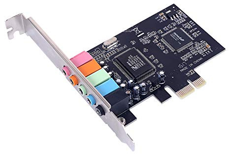Carte Son PCI-E avec Puce CMI8738 Audio pour Ordinateur de Bureau 5 1 canaux Compatible Sortie Surround stéréo 6