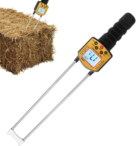 Probador De Humedad De Granos Digital Multifuncional Portátil De Precisión | Analizador De Humedad De Heno Y Paja en césped, alfalfa, paja, heno, forraje, cultivo, granja y