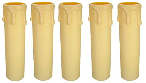 Ambros Kristall Bougeoir en plastique Douille E14 - 100 mm - Diamètre 24/26 mm - Champagne/ivoire