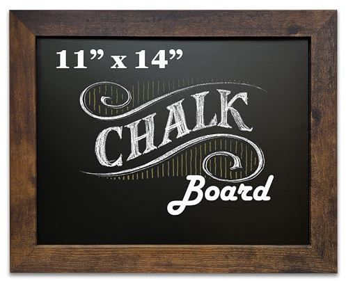Loddie Doddie Magnetic Chalkboard - 11 x 14, Rustic Frame - Stain-Resistant Chalkboard Calendar - Magnetic Board for Wall Display - Wall-Mount Organizer & Menu Board for Kitchen