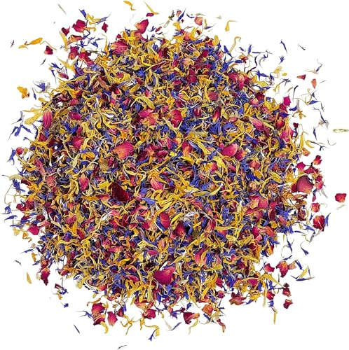 Spring Flower Blend – Edible flowers - Rose, Cornflower and Marigold - All natural, Culinary grade Delights (0.35oz) - Premium Quality - Perfect for Beverages, Cakes