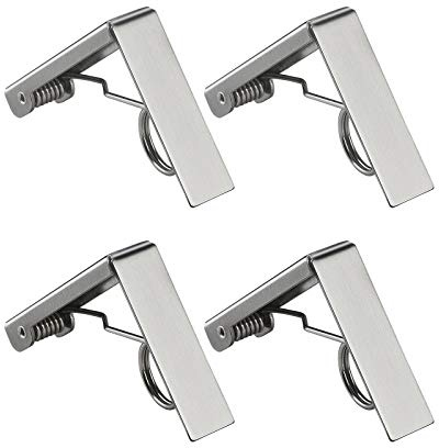 ZoomSky Pack of 4 Tablecloth Clips, Feather Tablecloth Clips, Stainless Steel Tablecloth Clips, Tablecloth Holder for Indoor and Outdoor Table, Picnics, Garden, Restaurant, Wedding Party