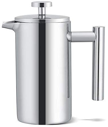 Asixx Cafetière à Piston, 350ML Cafetière à Double Parois en Acier Inoxydable avec Filtre