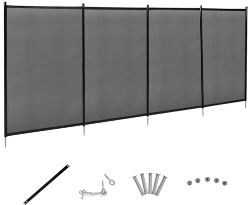 DREAMADE Barrière de Piscine Barrière de Protection de Sécurité pour Piscine, Tube en Aluminium, Pieds en Acier Inoxydable et Accessoires en Plastique 360 X 125 CM Noir