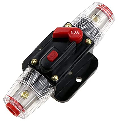 CENPEK Sicherungsautomat mit manuellem Reset-Sicherungshalter für Auto Audio Marine Boot Stereo Schalter Wechselrichter Ersatzsicherungen 60 Ampere