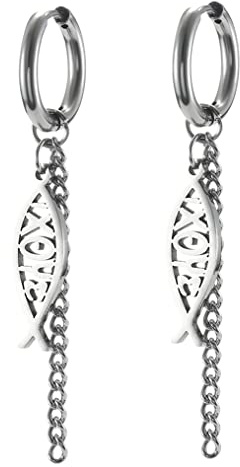 Ohrringe Für Frauen Mädchen Jesus Fisch Glaube Symbol Ohrringe Edelstahl Schicke Bogen Angelhaken Ohrringe Christlicher Schmuck