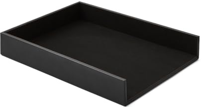 Eglooh Minerva Dokumentenablage Schreibtisch aus Regeneriertem Leder und Mikrofaser – Elegante Briefablage A4 Organizer – Büro Zubehör Made in Italy