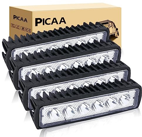 PICAA Faro da Lavoro LED 18W Mini 6 Pollici Spot Light per Fuoristrada, SUV, Trattore - Guida Fendinebbia Off Road, Luci della Barca