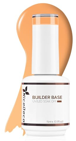 Nicedeco 8-i-1 byggnadsbas stärkande gel 15 ml, UV/LED klar byggnads nagelgel i en flaska för hårda starka spikspetsar och förlängningar, gelnagellack, nagelreparation, nagelstärkning 004