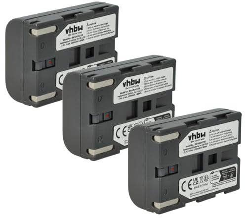 vhbw 3x batteria sostituisce Samsung SB-LS70AB, SB-L70R, SB-L70, SB-L70A, BB13-SS014 per videocamera camcorder (600mAh, 7,2V, Li-Ion)