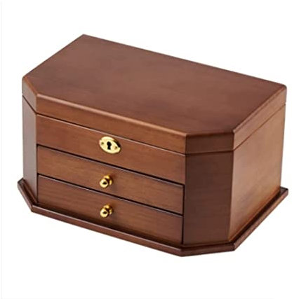 Uhrenkoffer Uhrenrolle Uhrenbox Uhrenschatulle Schmuckschatulle Aus Holz Mit Schlüssel Und Vollverschluss, Ohrringe, Halsketten, Uhren, Sechseckige Form, Aufbewahrungsbox Uhrenetui Uhren Aufbewahrungs