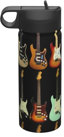 LAMAME Bouteille d'eau isotherme portable avec motif guitare artistique