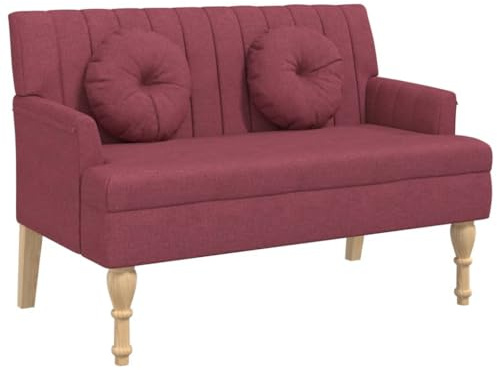 vidaXL Sitzbank mit Kissen Weinrot 113x64,5x75,5 cm Stoff