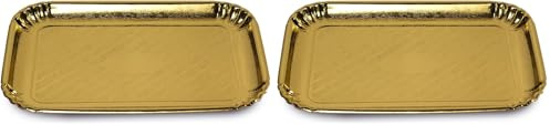 Guardini, Monouso, 2 Plateaux jetables 33 x 43cm, Carton, Couleur Or (Lot de 2)