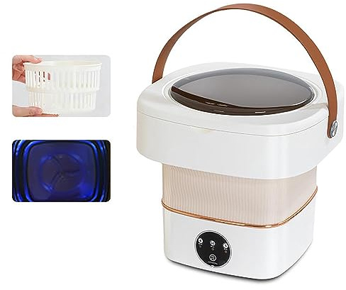 Foldable Mini Small Portable Washer Washing Machine and Spin Dryer Small Foldable Bucket Washer for Apartment, Laundry, Camping, RV, Travel, Underwear, Socks, Baby Clothes