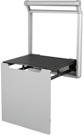 Klappbarer Duschsitz, Wandmontierter Dusch-Klappsitz, Duschbadestuhl Badhocker für Badezimmern, Duschräumen, Fluren, Mutter- und Babyzimmern, Veranden, Waschräumen, bis zu 150kg (Silber)